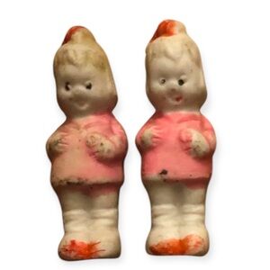 1930's Porcelain Bisque Twin Girl Figurines, Made in Japan, Priced for the Pair